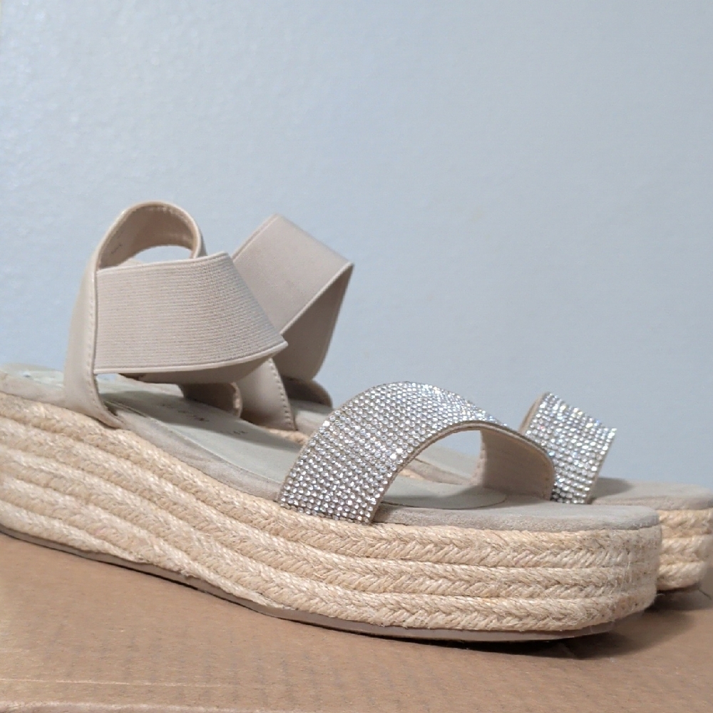 Sparkly Espadrille Platform Sandals